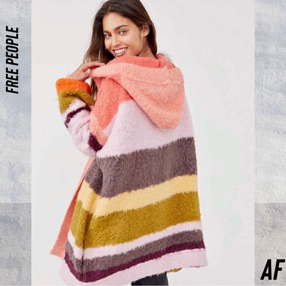 FREE PEOPLE DREAM TEAM CARDI IN DESERT CORAL NWT LARGE SUPER SOFT - Picture 4 of 14